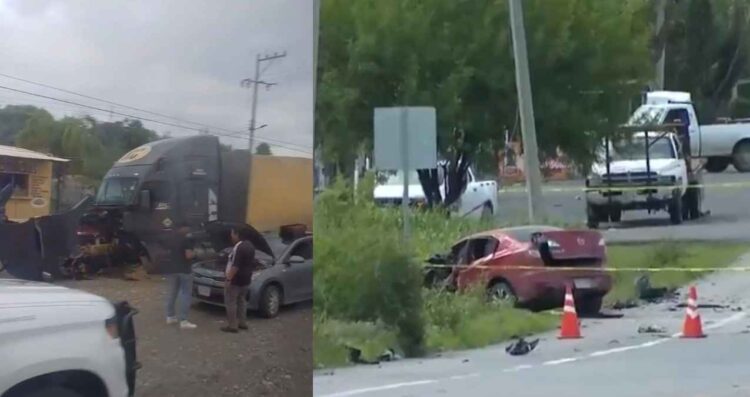 Choque frontal deja sin vida a una mujer en la carretera Cadereyta-Allende