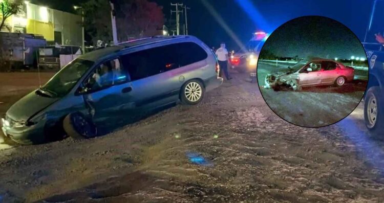 Choque frontal en la Carretera a Dulces Nombres en Apodaca, NL deja 2 lesionados