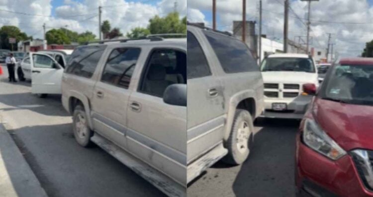 Conductora provoca choque múltiple en Matamoros, Tamaulipas