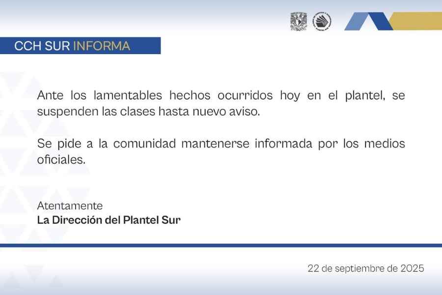 Estudiante muere apuñalado en el CCH Sur de Alcaldía Coyoacán; agresor termina detenido tras caer de edificio