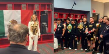 Fey cantó el Himno Nacional en el camerino del Canelo Álvarez