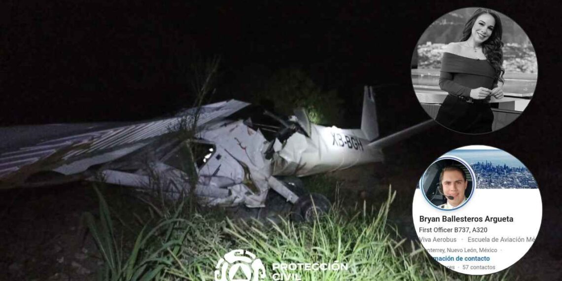 Fiscalía de Nuevo León revela nuevos detalles del accidente donde perdieron la vida Débora Estrella y el piloto Bryan Ballesteros