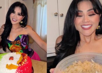 Gomita celebra su cumpleaños con pastel de la bandera de México