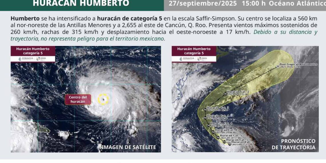 Huracán Humberto categoría 5