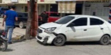 Joven ignora señal de alto y provoca choque en El Mante, Tamaulipas
