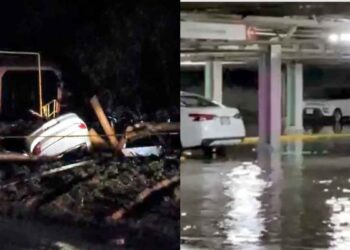 Lluvias en distintas zonas de Nuevo León dejan vehículos varados y personas atrapadas