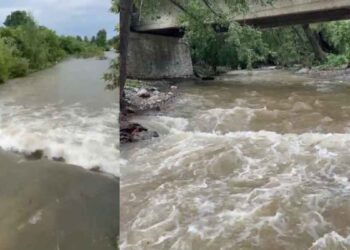 Lluvias en la Sierra Madre Oriental elevan el nivel del río San Marcos de Ciudad Victoria, Tamaulipas