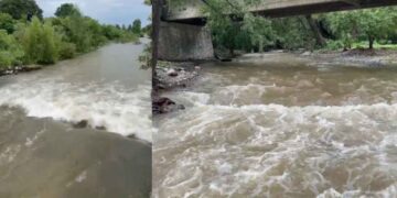 Lluvias en la Sierra Madre Oriental elevan el nivel del río San Marcos de Ciudad Victoria, Tamaulipas