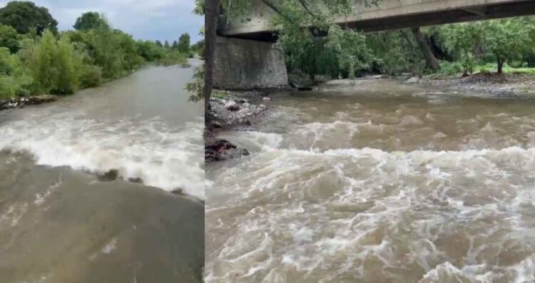 Lluvias en la Sierra Madre Oriental elevan el nivel del río San Marcos de Ciudad Victoria, Tamaulipas