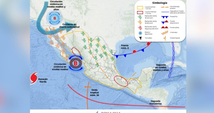 México lluvias por el frente frío