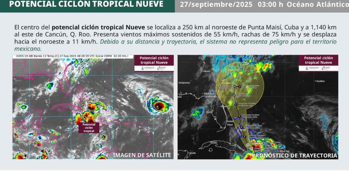 Potencial ciclón tropical nueve
