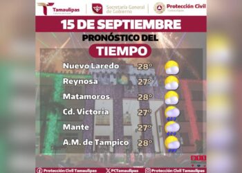 Protección Civil anuncia clima favorable para el Grito de Independencia en Tamaulipas