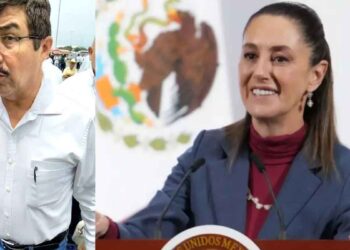 Rector de la UAT, Dámaso Anaya, arriba al Polyforum de Cd. Victoria, Tamaulipas para recibir a Claudia Sheinbaum