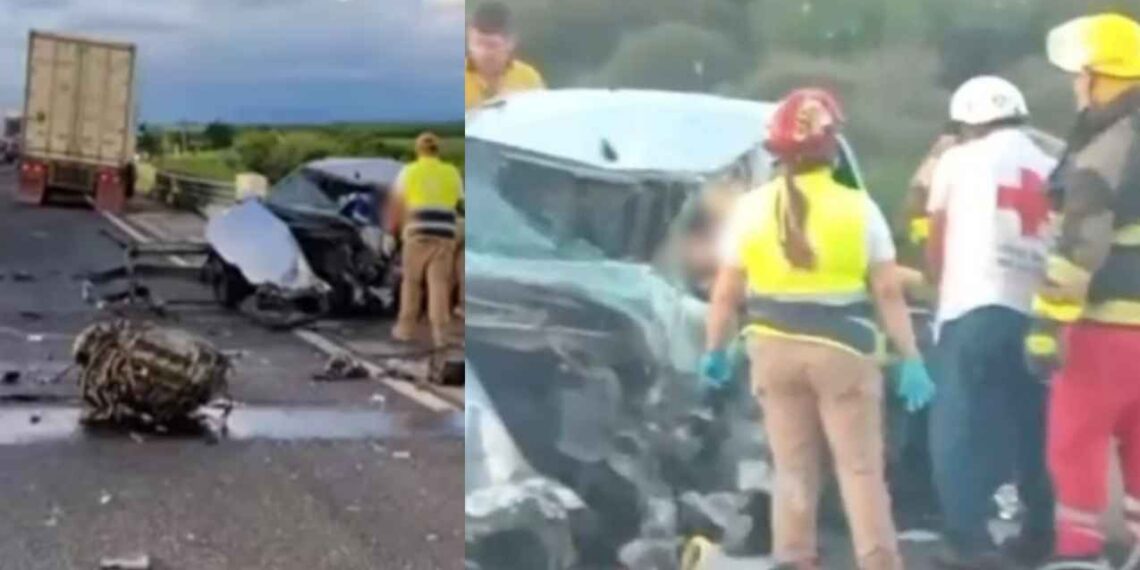 Reportan fuerte accidente entre dos tráileres y un vehículo en la carretera Tampico-Mante