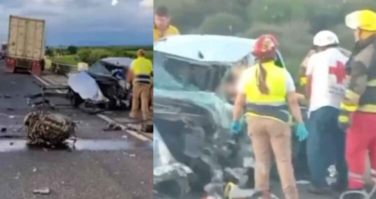 Reportan fuerte accidente entre dos tráileres y un vehículo en la carretera Tampico-Mante