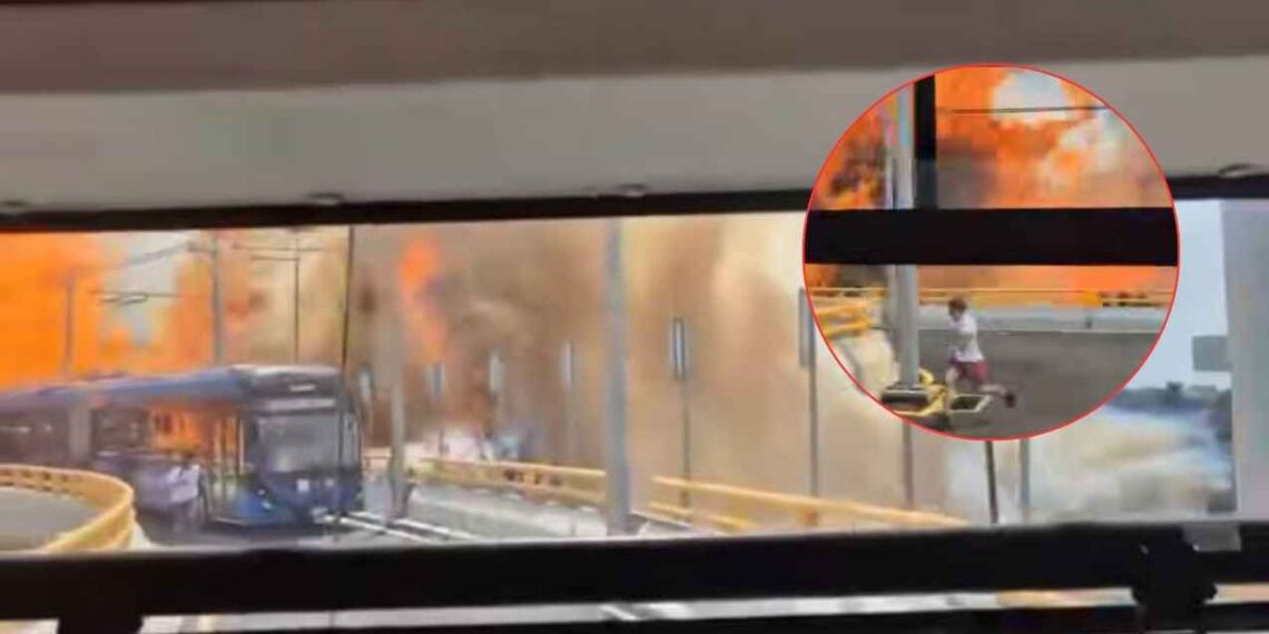 Revelan nuevo video del momento exacto de la explosión e incendio de pipa en Iztapalapa, CDMX