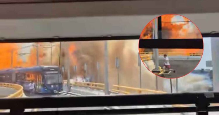 Revelan nuevo video del momento exacto de la explosión e incendio de pipa en Iztapalapa, CDMX