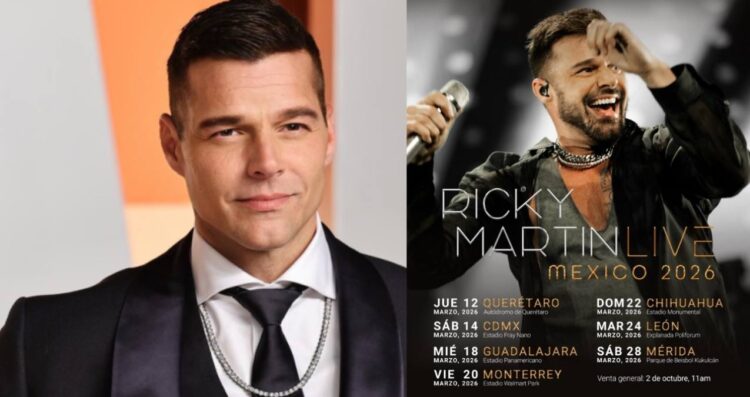 Ricky Martin anuncia conciertos en México como parte de su gira mundial