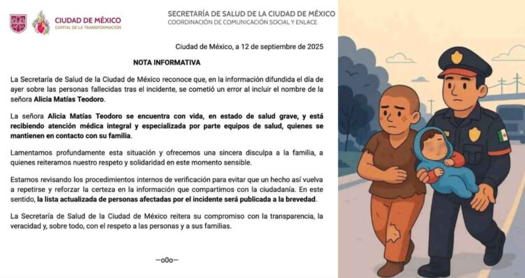 Secretaría de Salud CDMX desmiente fallecimiento de Alicia Matías Teodoro, abuelita que protegió a su nieta en la explosión en Iztapalapa