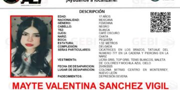 Solicitan ayuda para localizar a una joven que desapareció en Monterrey, NL