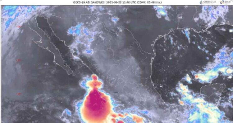 Tormenta tropical ‘Narda’ se acerca a las costas de México; así se ve