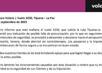 Vuelo de Volaris con ruta Tijuana-La Paz aterriza de emergencia en Hermosillo