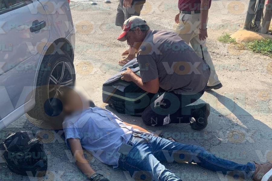 accidente con motociclista en victoria