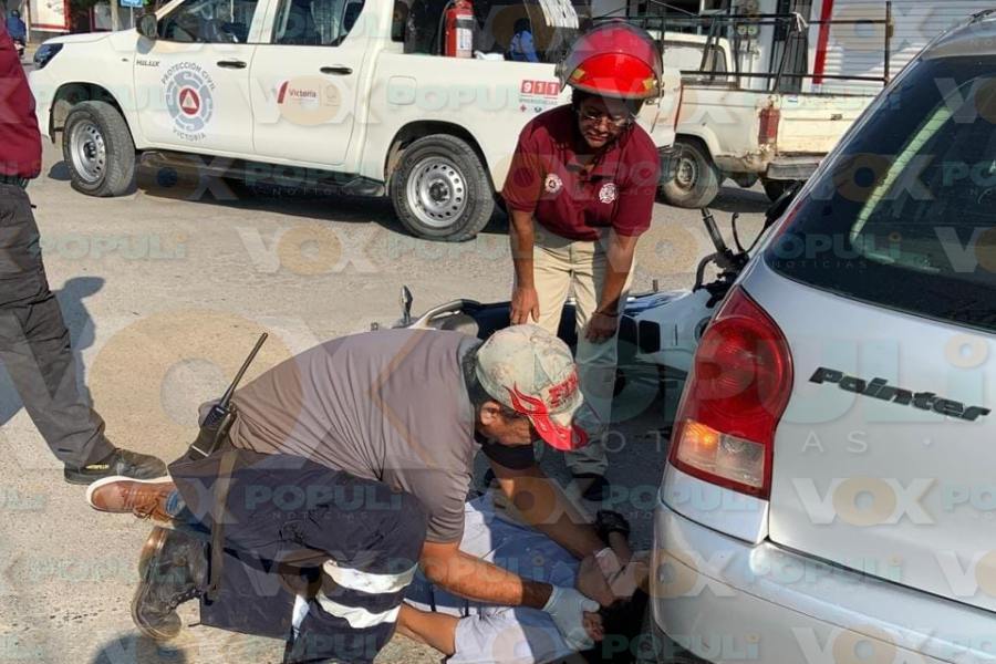 accidente con motociclista en victoria