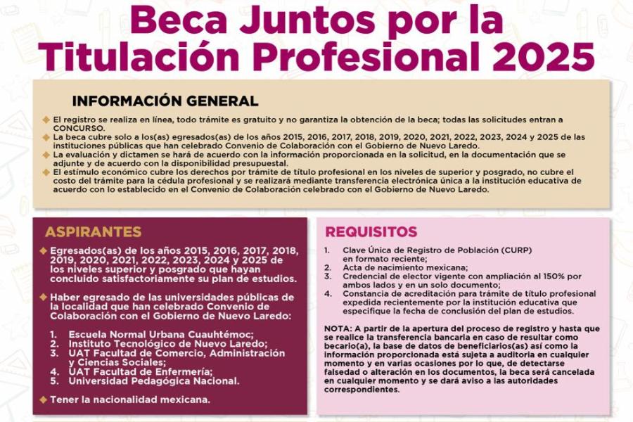 beca juntos por la titulación en nuevo laredo
