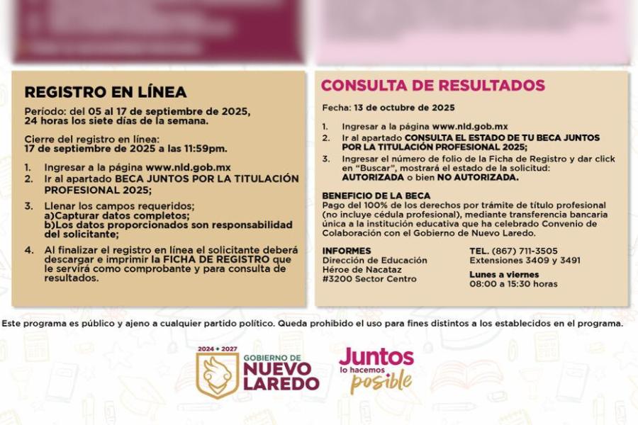 beca juntos por la titulación en nuevo laredo