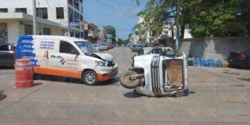 choque con volcadura en ciudad madero