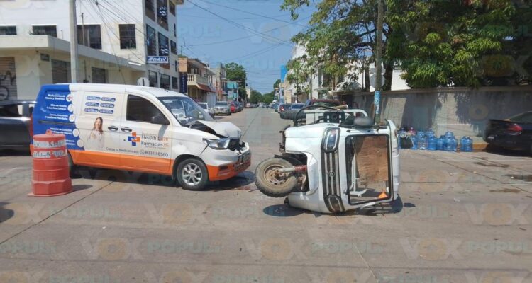 choque con volcadura en ciudad madero