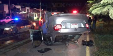 choque con volcadura en victoria