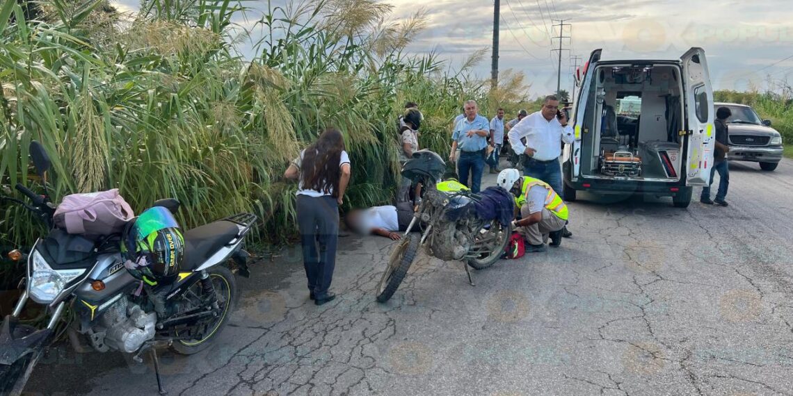 choque de motocicletas en el mante