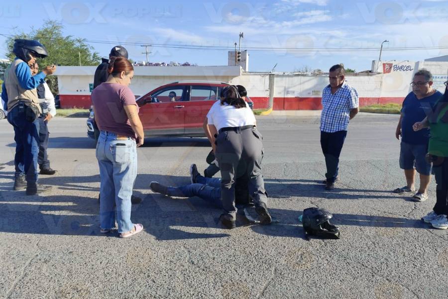 choque frontal con motociclista en Victoria