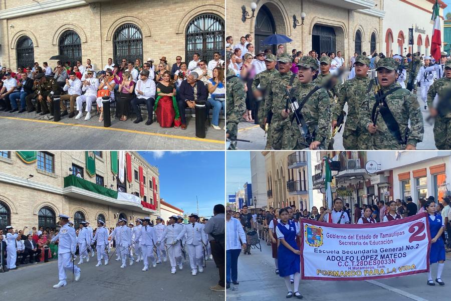 desfile cívico militar en Matamoros