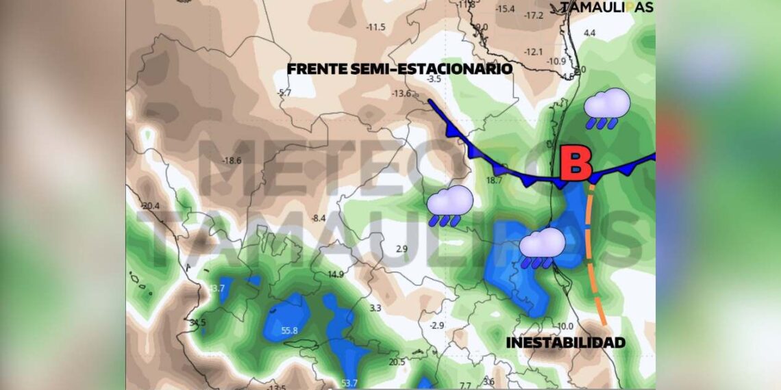 frente estacionario en Tamaulipas