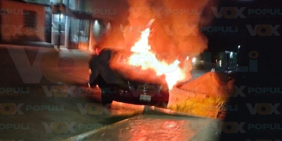 incendio de vehículo en ciudad victoria