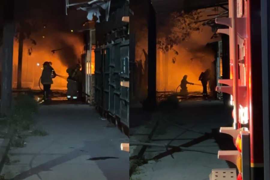 incendio en locales del centro Matamoros