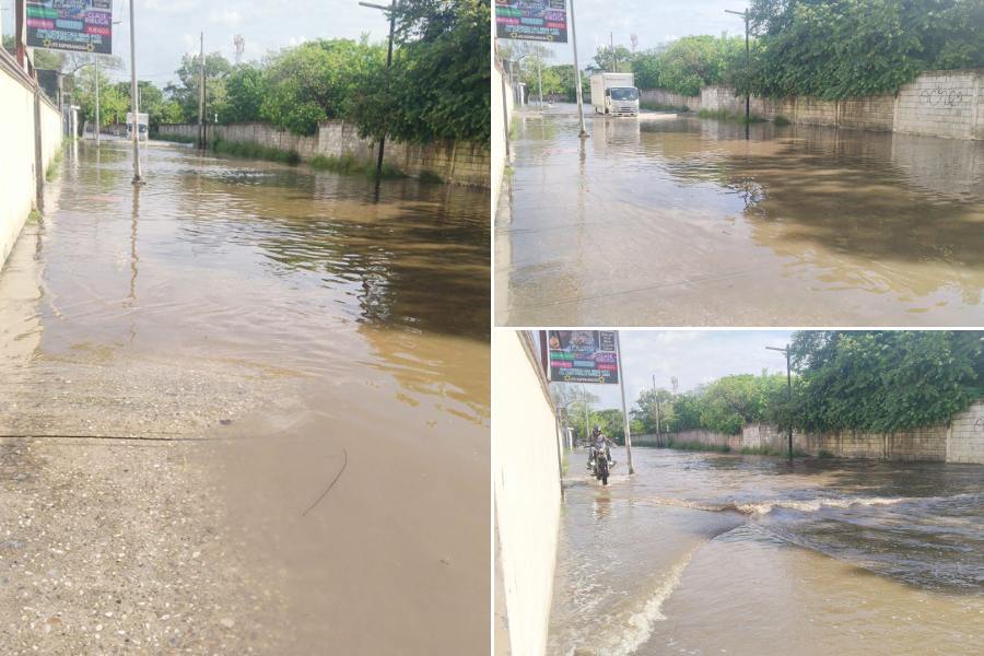 inundación en camino del arenal