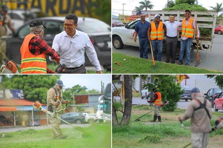 Limpieza en vialidades de Ciudad Victoria avanza rápidamente