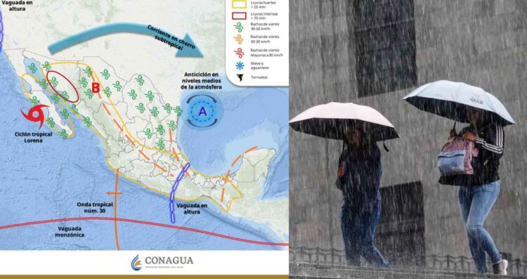 lluvias y vientos en México