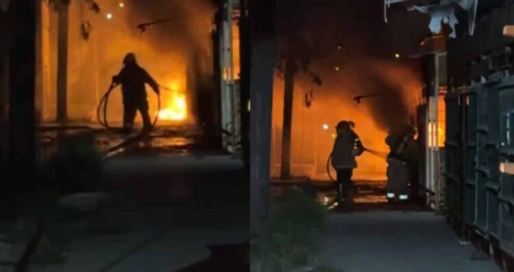 incendio en locales del centro Matamoros