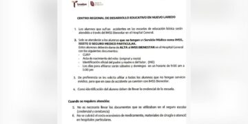 protocolo por accidentes escolares en Nuevo Laredo