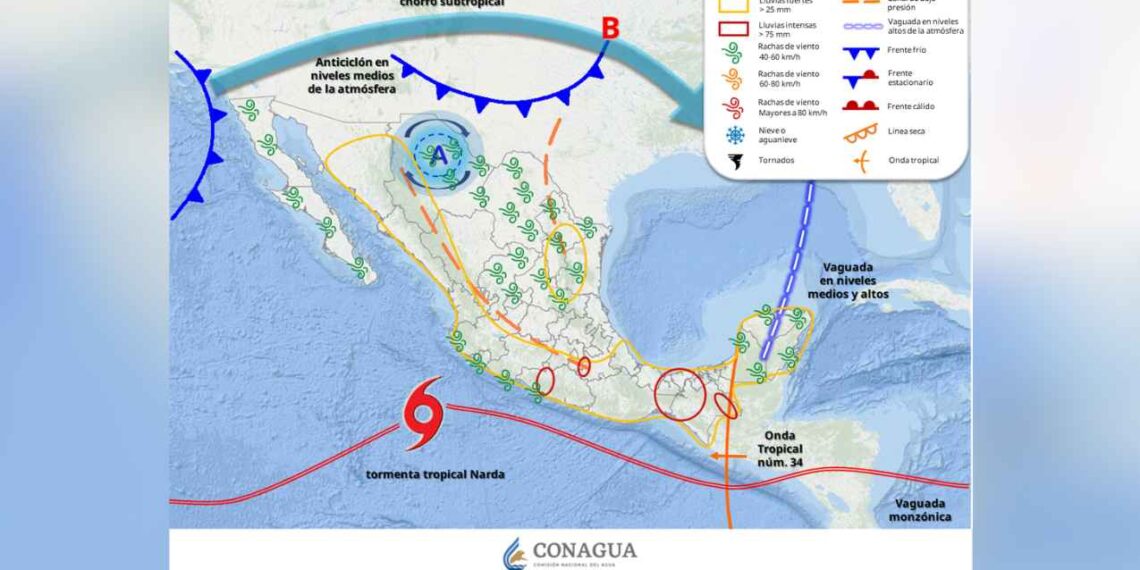 regiones de México recibirán lluvias