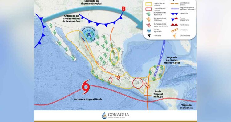 regiones de México recibirán lluvias
