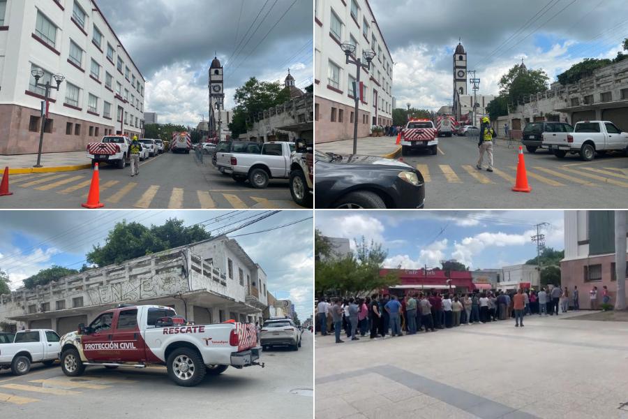 simulacro en palacio de gobierno de victoria