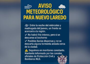 sistema frontal en Nuevo Laredo