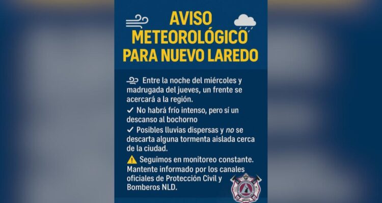 sistema frontal en Nuevo Laredo