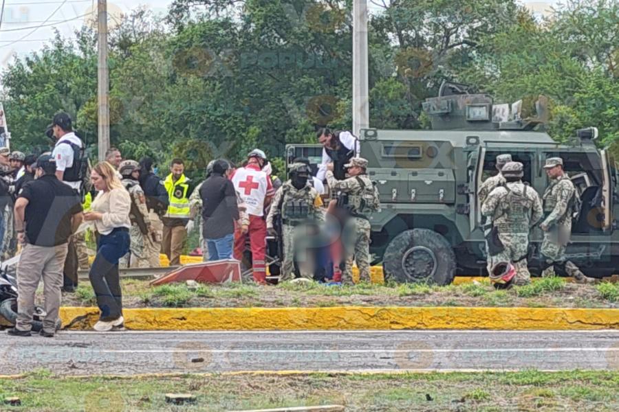 volcadura de unidad militar en Victoria